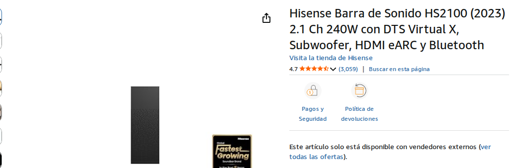 Barra de Sonido Hisense
