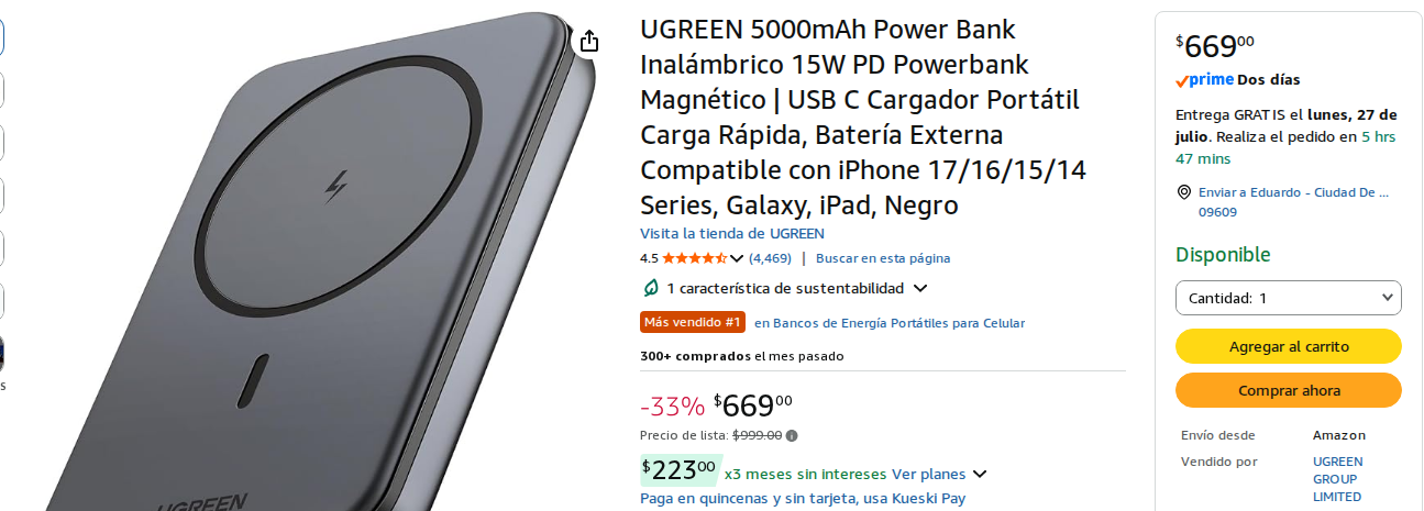 Power Bank Magnético