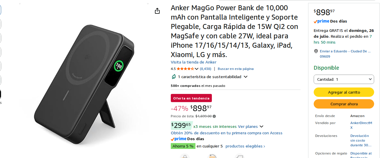 Batería Portátil Magnética