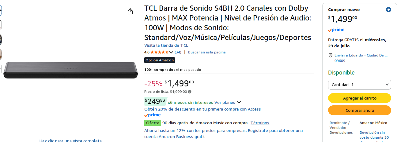 Barra de Sonido Inmersiva