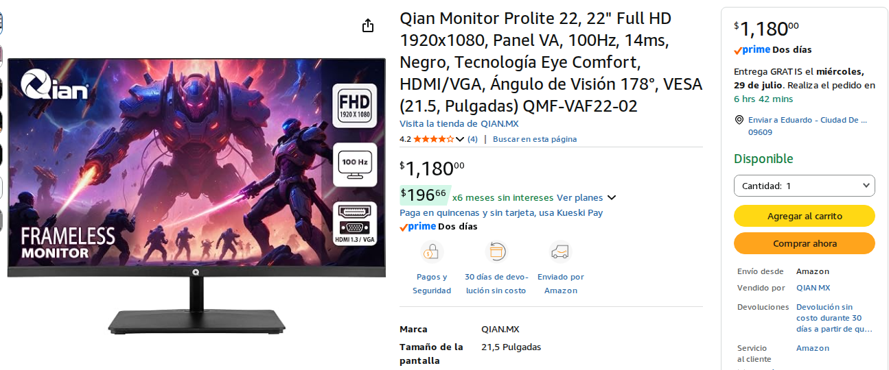 Monitor 22 Pulgadas