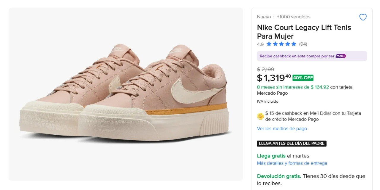 Nike Court Legacy Lift Tenis Para Mujer
