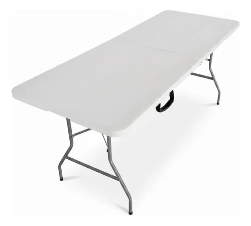Mesa Plegable Top Living Portafolio 180cm De Plástico Blanca Color Blanco