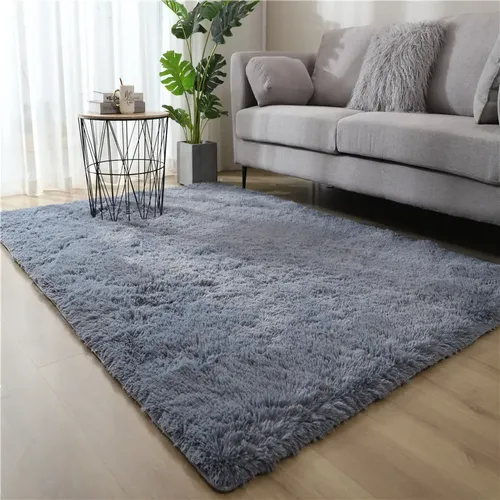 Alfombra Decorativa Sala De Estar Y Dormitorio 160 X 200 Cm Gris Puro Fouortunate-Bee Carpet-02D