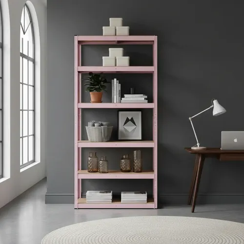 Estante Metálico Rosa Guardex Anaquel 5 Niveles 180cm Industrial