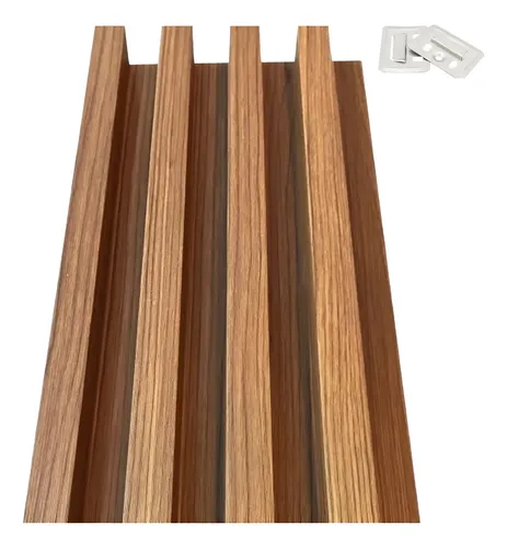 Lambrin Decorativo Wpc Panel 3d 12 Pzas 1mx16cm Color Madera Color Parota Lambrin Parota 72