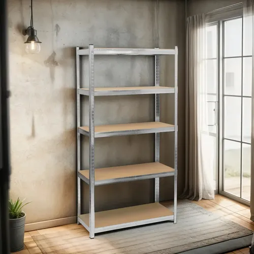 Estante Metálico Anaquel Organizador Rack De 5 Niveles Plateado